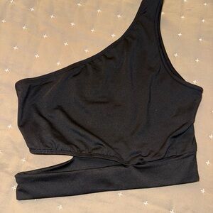 SHEIN Black Asymmetrical Crop Top